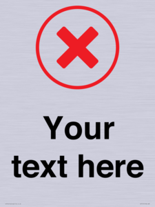 Custom plain background, red cross in a circle sign